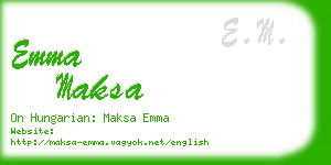 emma maksa business card